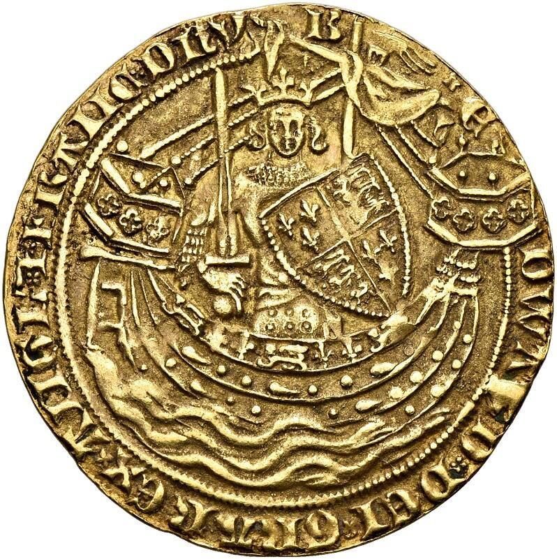 1 Noble - Edward III Pre-Treaty period; series F obverse
