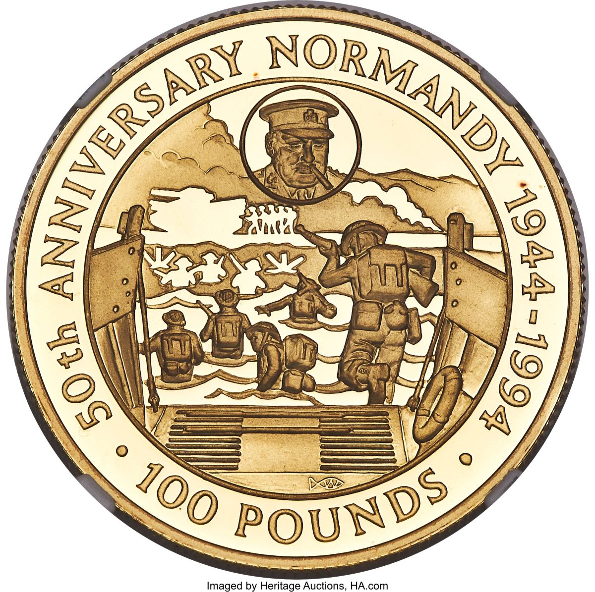 Guernsey 100 Pounds - Elizabeth II Normandy Invasion