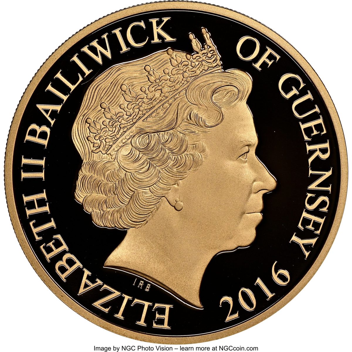 Guernsey 5 Pounds - Elizabeth II Duke of Edinburgh; Gold Proof obverse