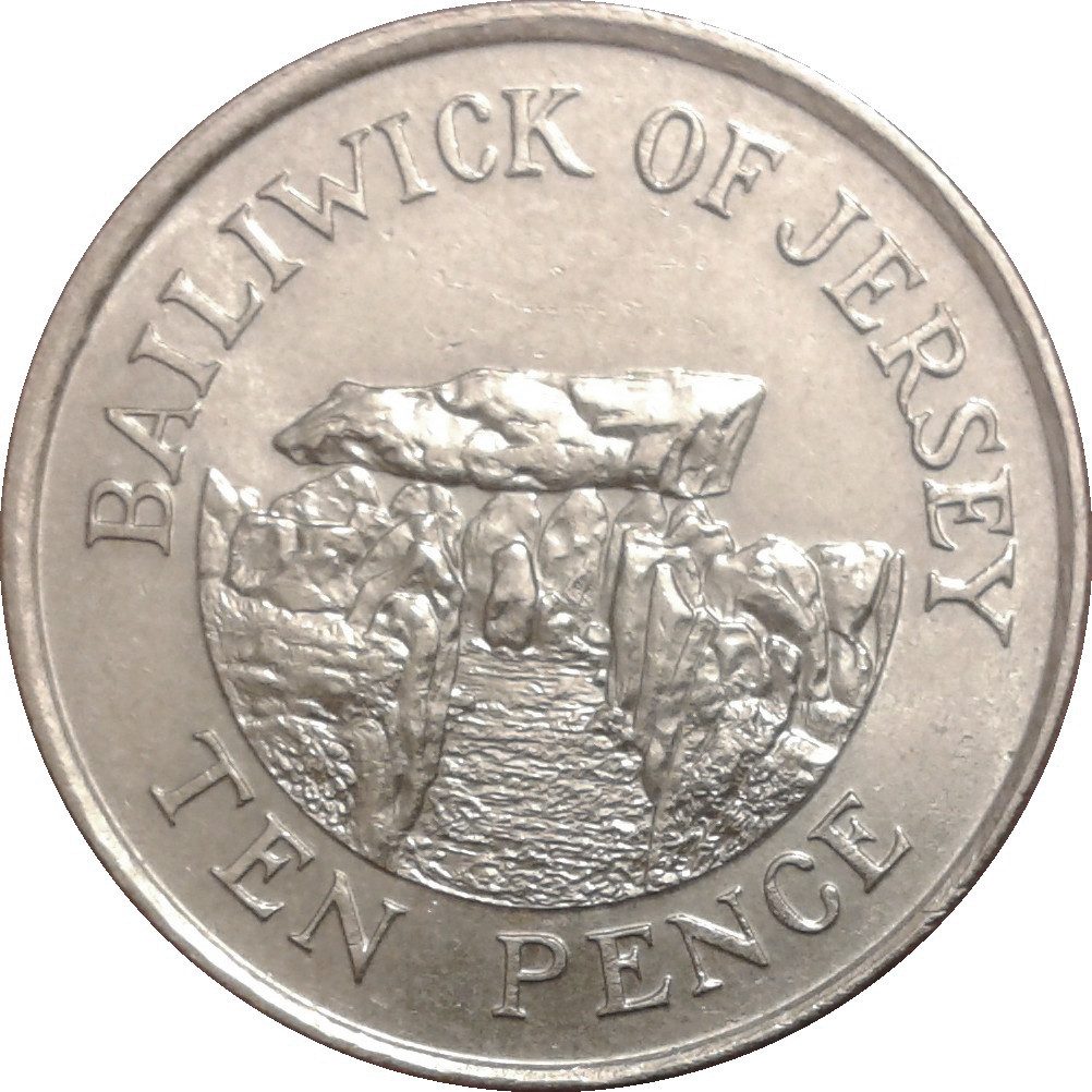 Jersey 10 Pence - Elizabeth II 2nd portrait; small type
