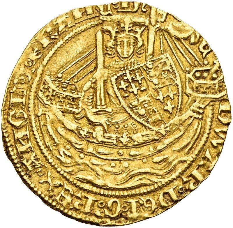½ Noble - Edward III Pre-treaty period; series C obverse