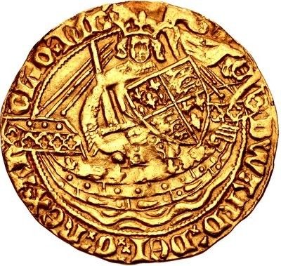 ½ Noble - Edward III Transitional treaty period obverse