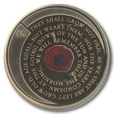 Alderney 5 Pounds - Elizabeth II 2020 Remembrance Day; Gold Proof