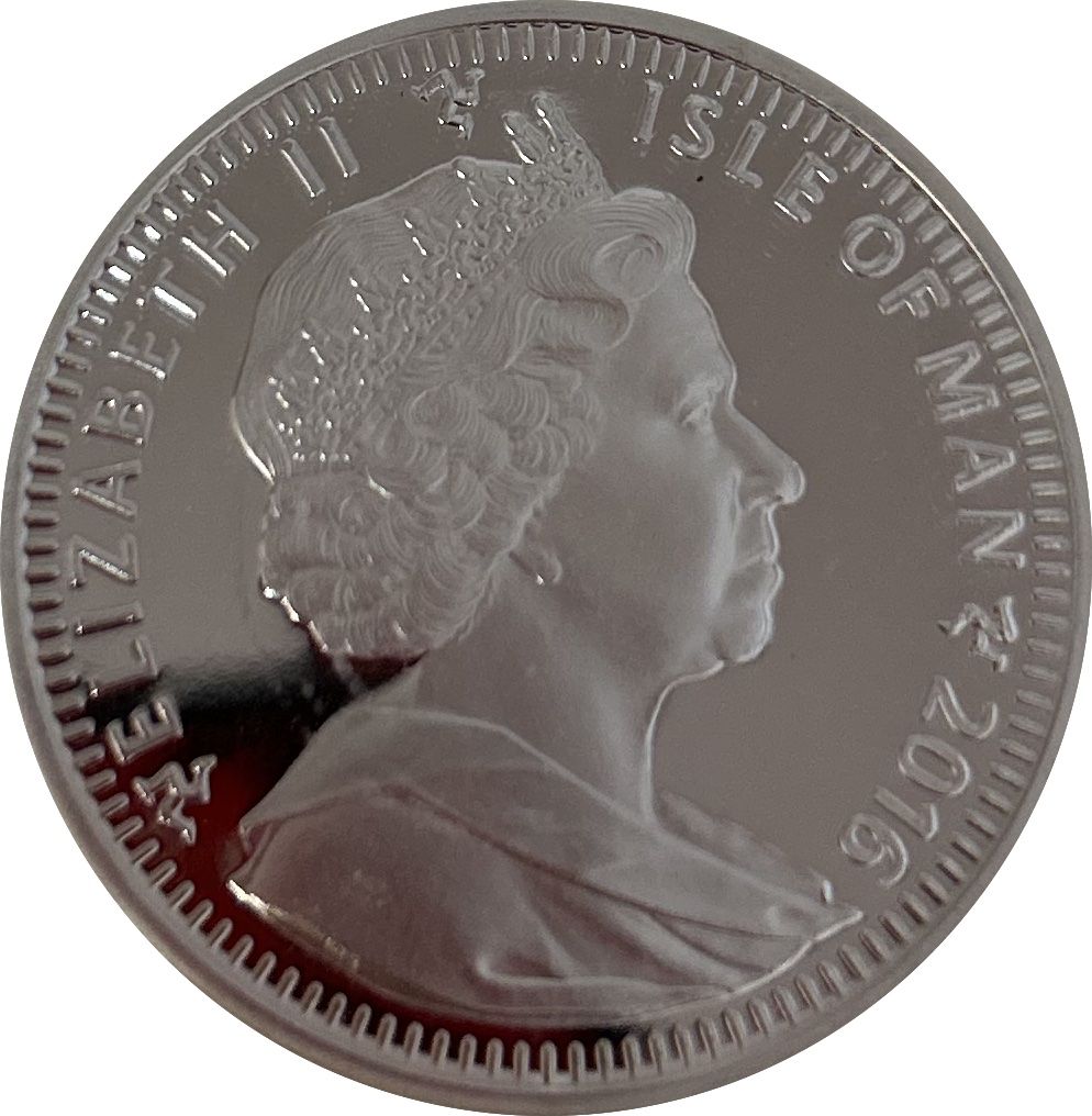 Isle of Man 1 Crown - Elizabeth II Havana Brown Cat; Silver obverse