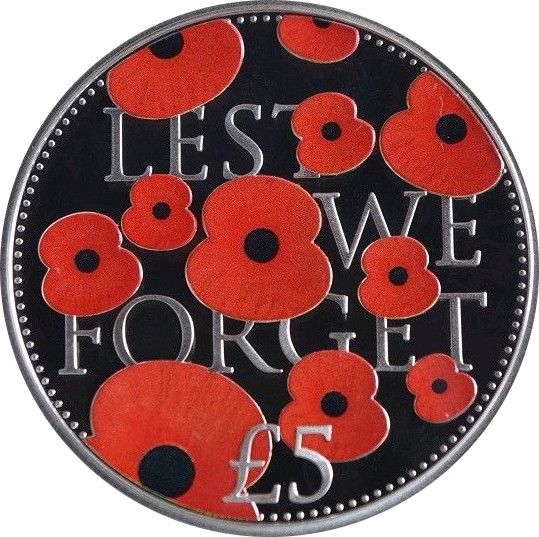 Jersey 5 Pounds - Elizabeth II Remembrance Day 2016; Silver Proof