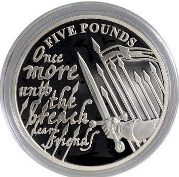 Jersey 5 Pounds - Elizabeth II Shakespeare - Henry V reverse