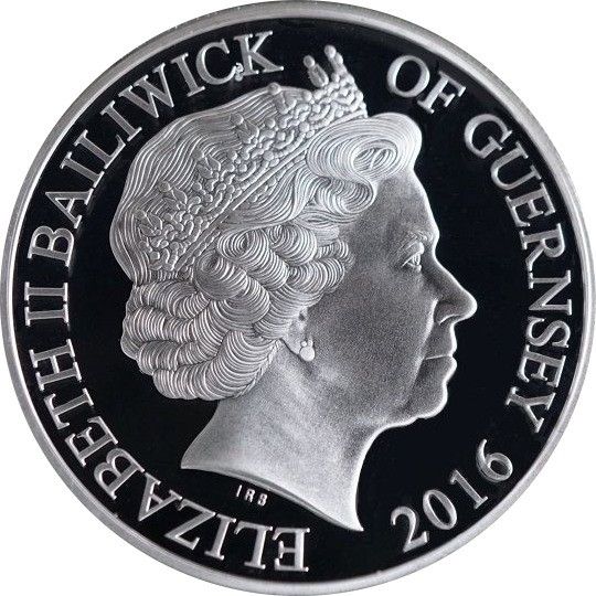 Guernsey 5 Pounds - Elizabeth II Battle of the Somme; Silver Proof obverse