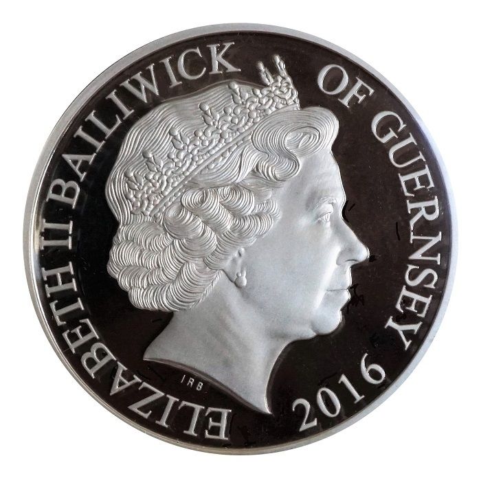 Guernsey 5 Pounds - Elizabeth II Duke of Edinburgh; Silver Proof obverse