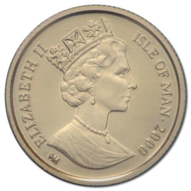 Isle of Man 1/25 Crown - Elizabeth II Scottish Fold Cat obverse