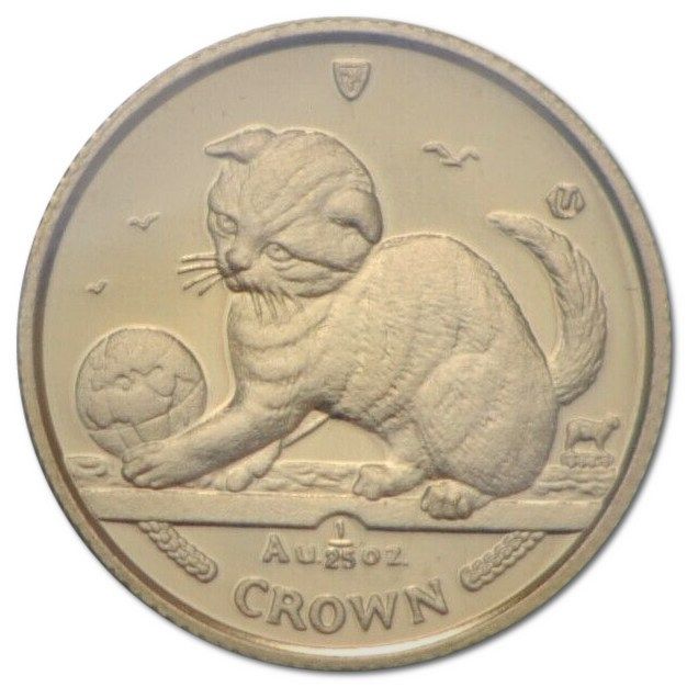 Isle of Man 1/25 Crown - Elizabeth II Scottish Fold Cat