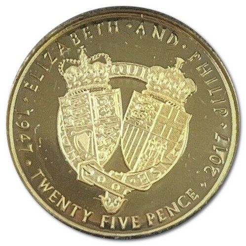 Alderney 25 Pence - Elizabeth II Platinum Wedding