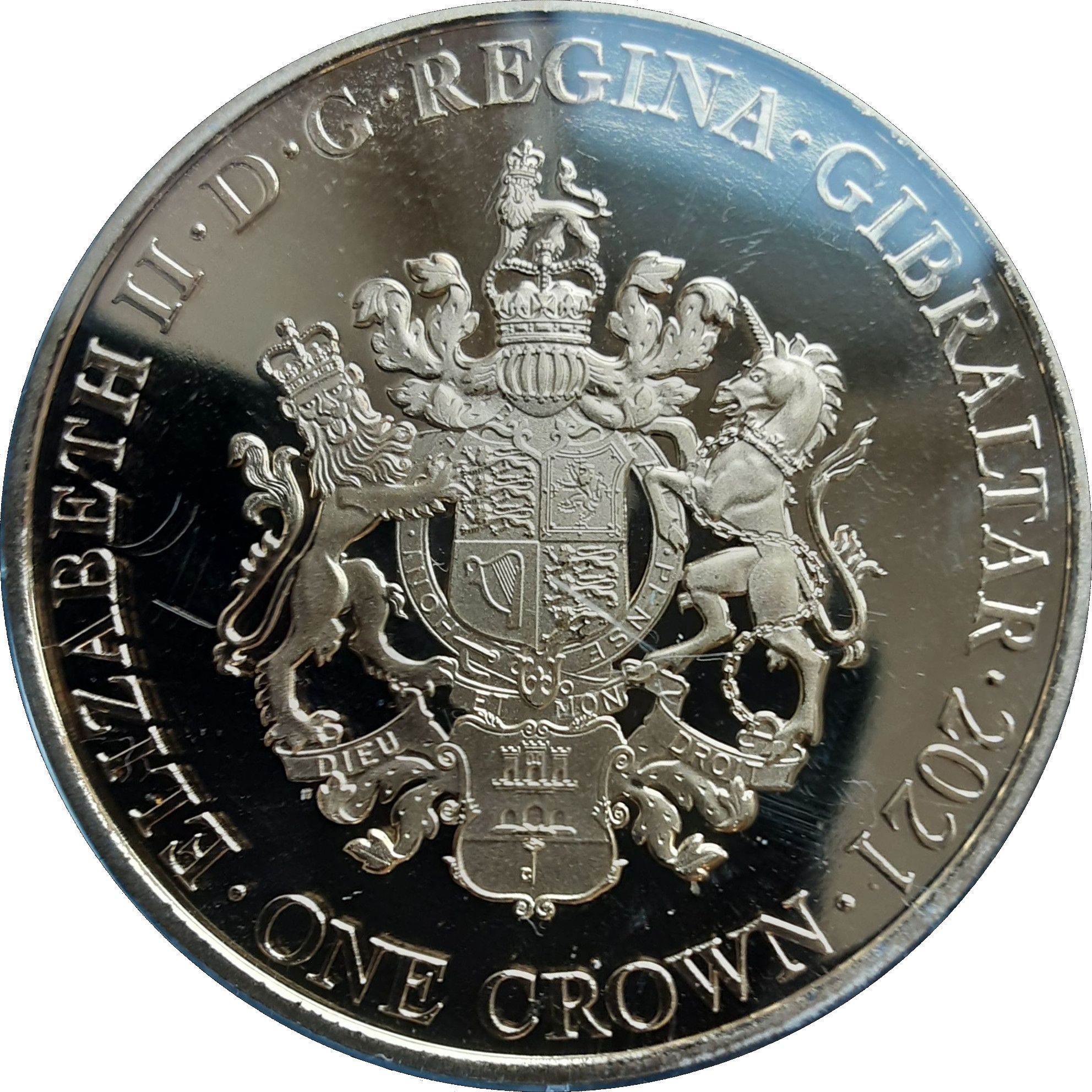 Gibraltar 1 Crown - Elizabeth II Elvis Presley - Can’t help falling in love obverse