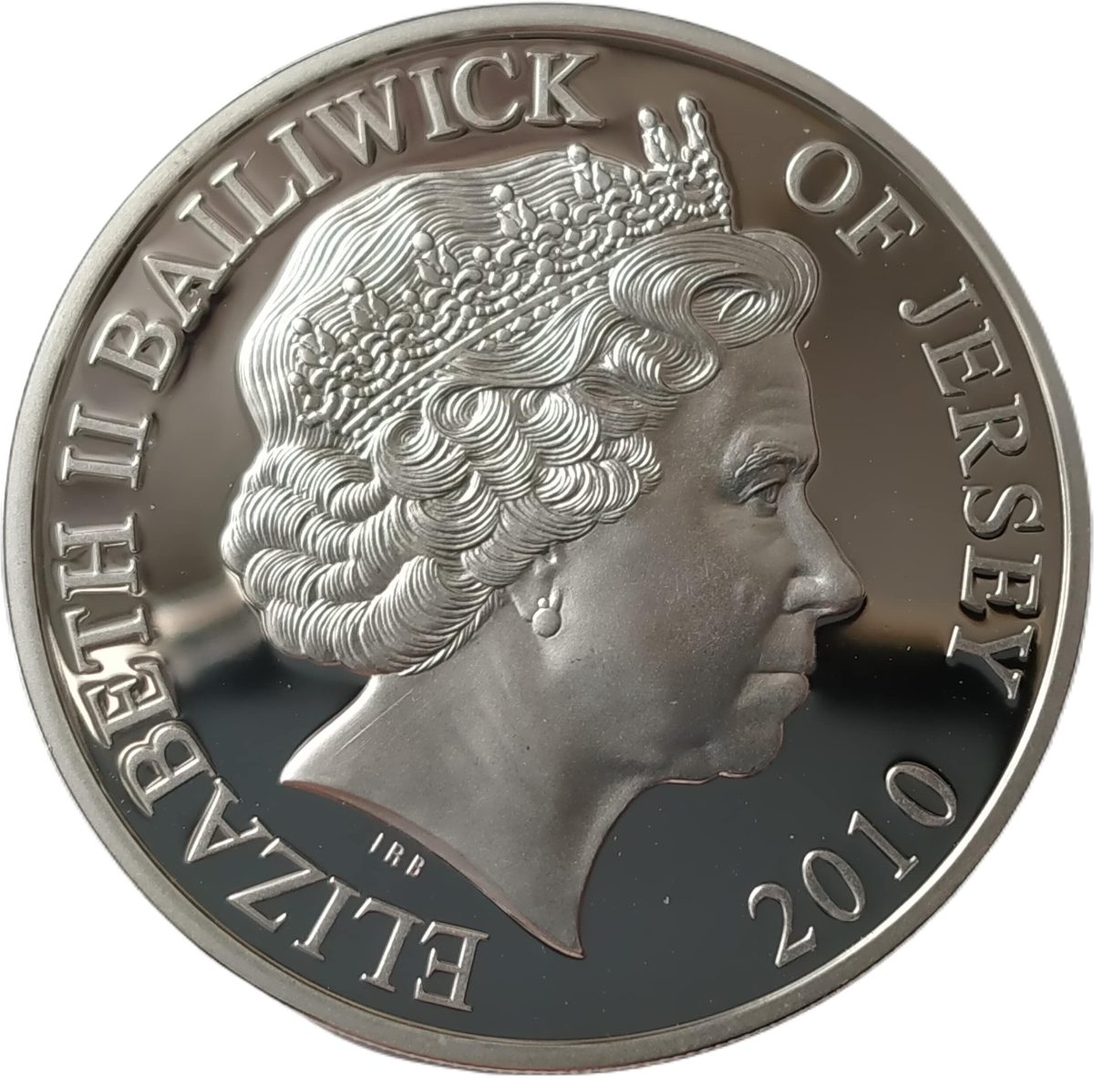 Jersey 5 Pounds - Elizabeth II Revolution to Restoration - King Charles I obverse