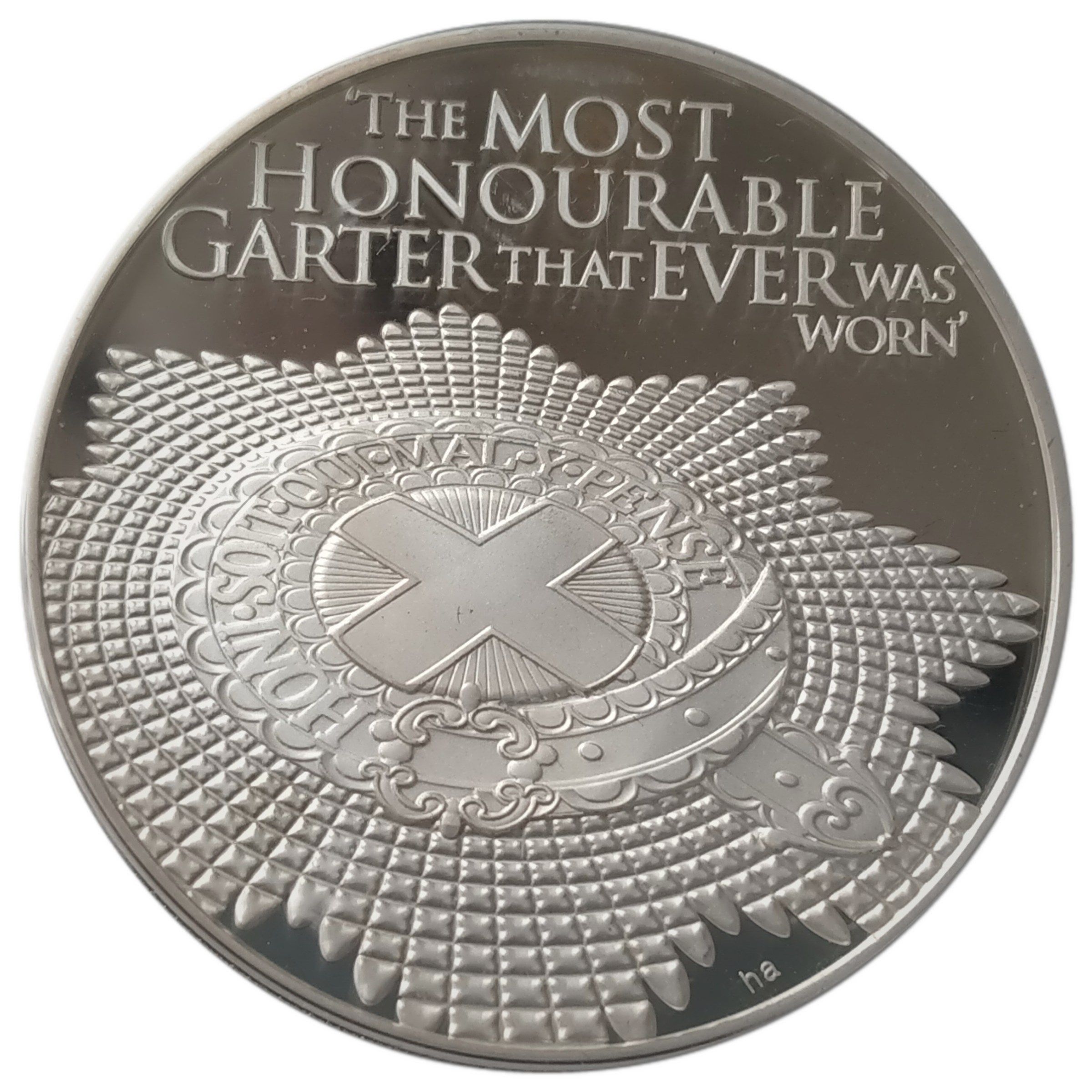 Saint Helena and Ascension 5 Pounds - Elizabeth II Garter Day; Silver Proof