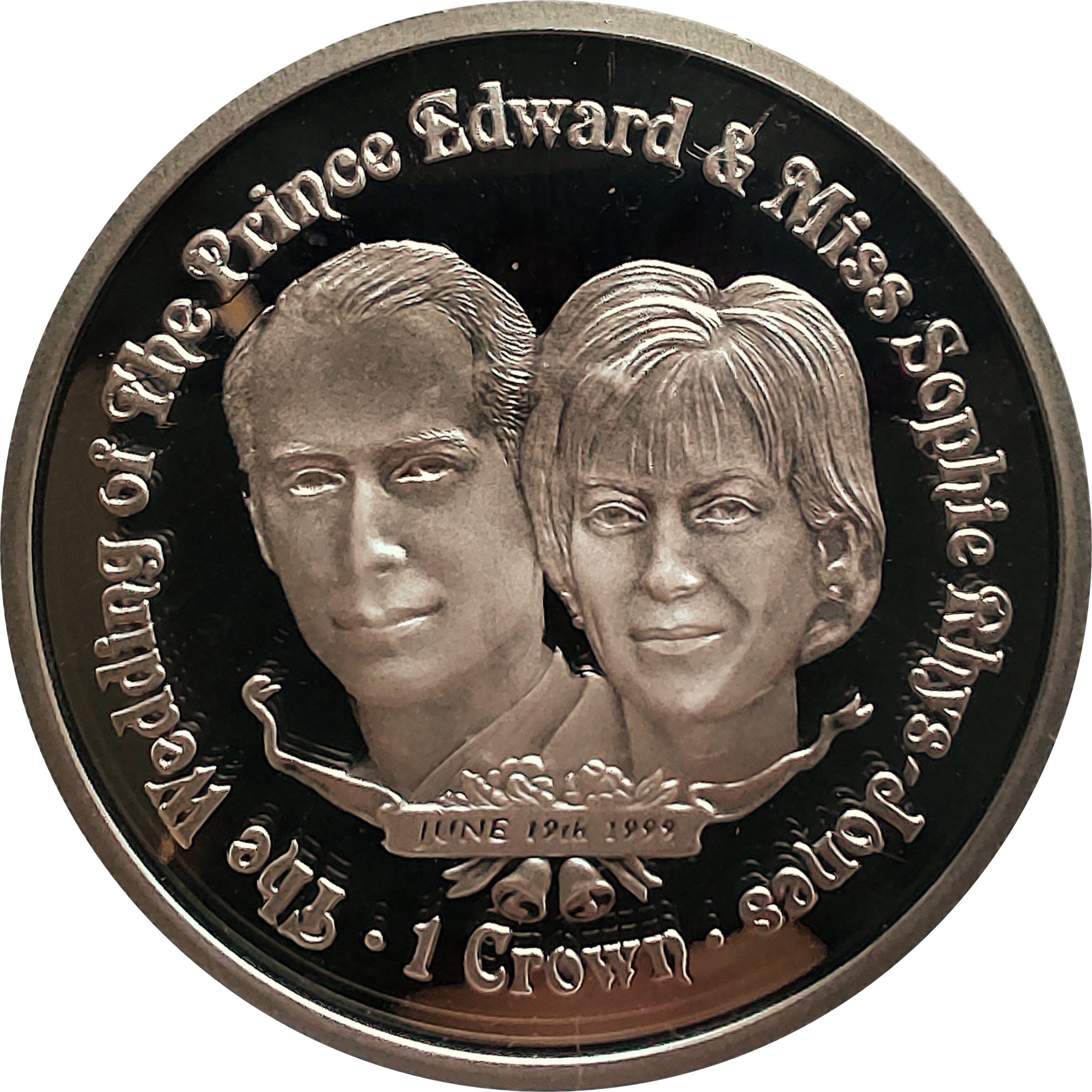 Gibraltar 1 Crown - Elizabeth II Royal Wedding; Silver reverse