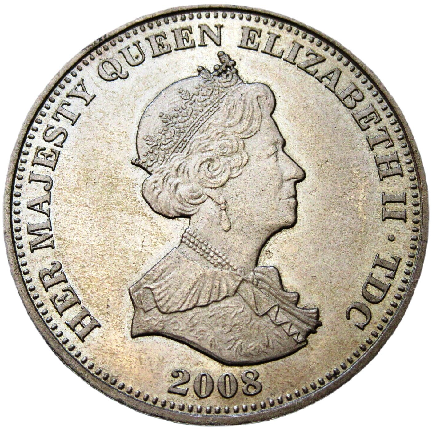 Tristan da Cunha 5 Pounds - Elizabeth II Anniversary of Lord Nelson's Birth obverse