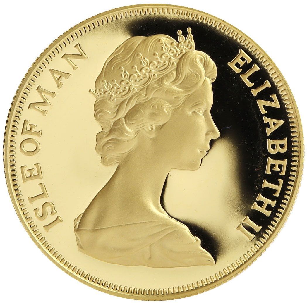 Isle of Man 1 Pound - Elizabeth II Viking Warrior obverse