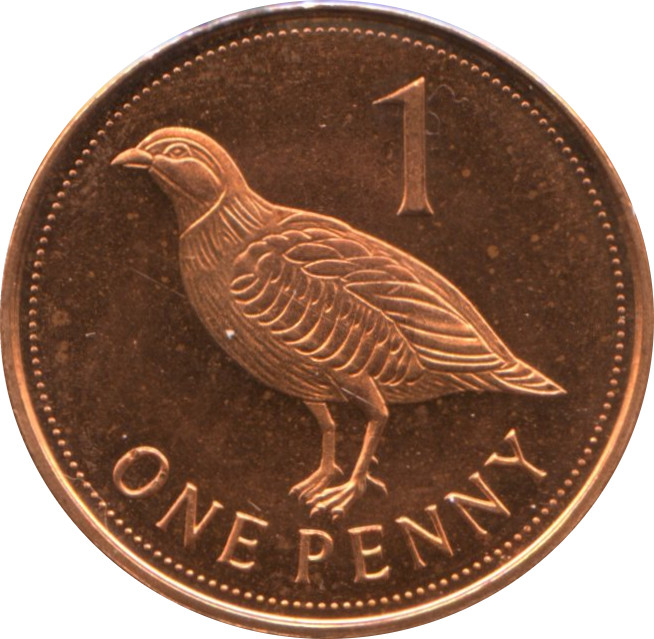 Gibraltar 1 Penny - Elizabeth II Barbary Partridge; bigger bust