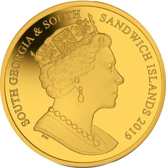 South Georgia and the South Sandwich Islands 4 Pounds - Elizabeth II Queen Victoria on Throne obverse
