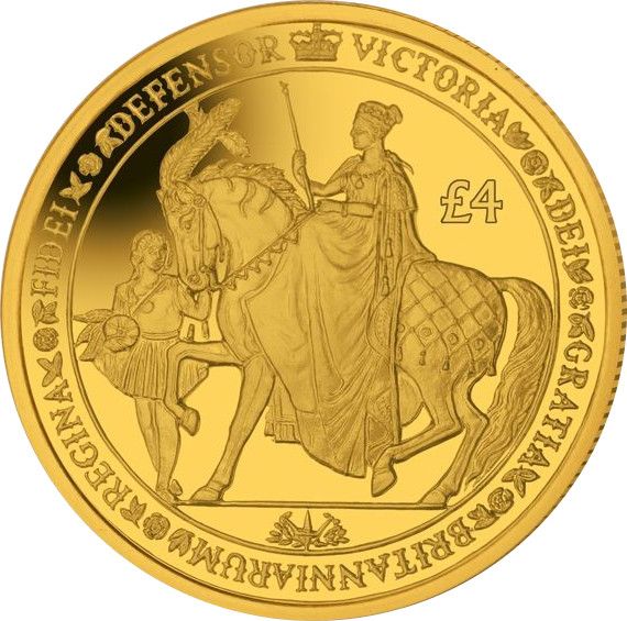 South Georgia and the South Sandwich Islands 4 Pounds - Elizabeth II Bicentenary of Queen Victoria: Great Seal on Horseback reverse