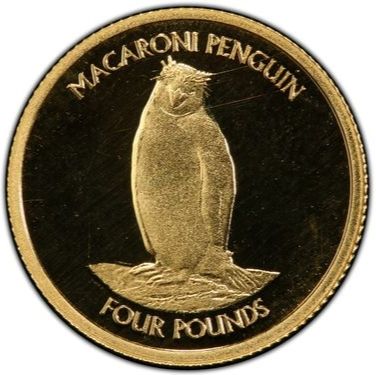 South Georgia and the South Sandwich Islands 4 Pounds - Elizabeth II Macaroni Penguin