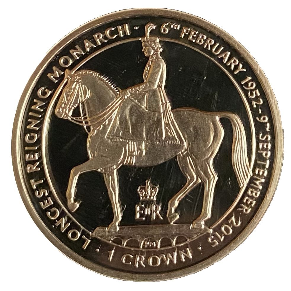 Isle of Man 1 Crown - Elizabeth II Longest reigning monarch; Silver Proof