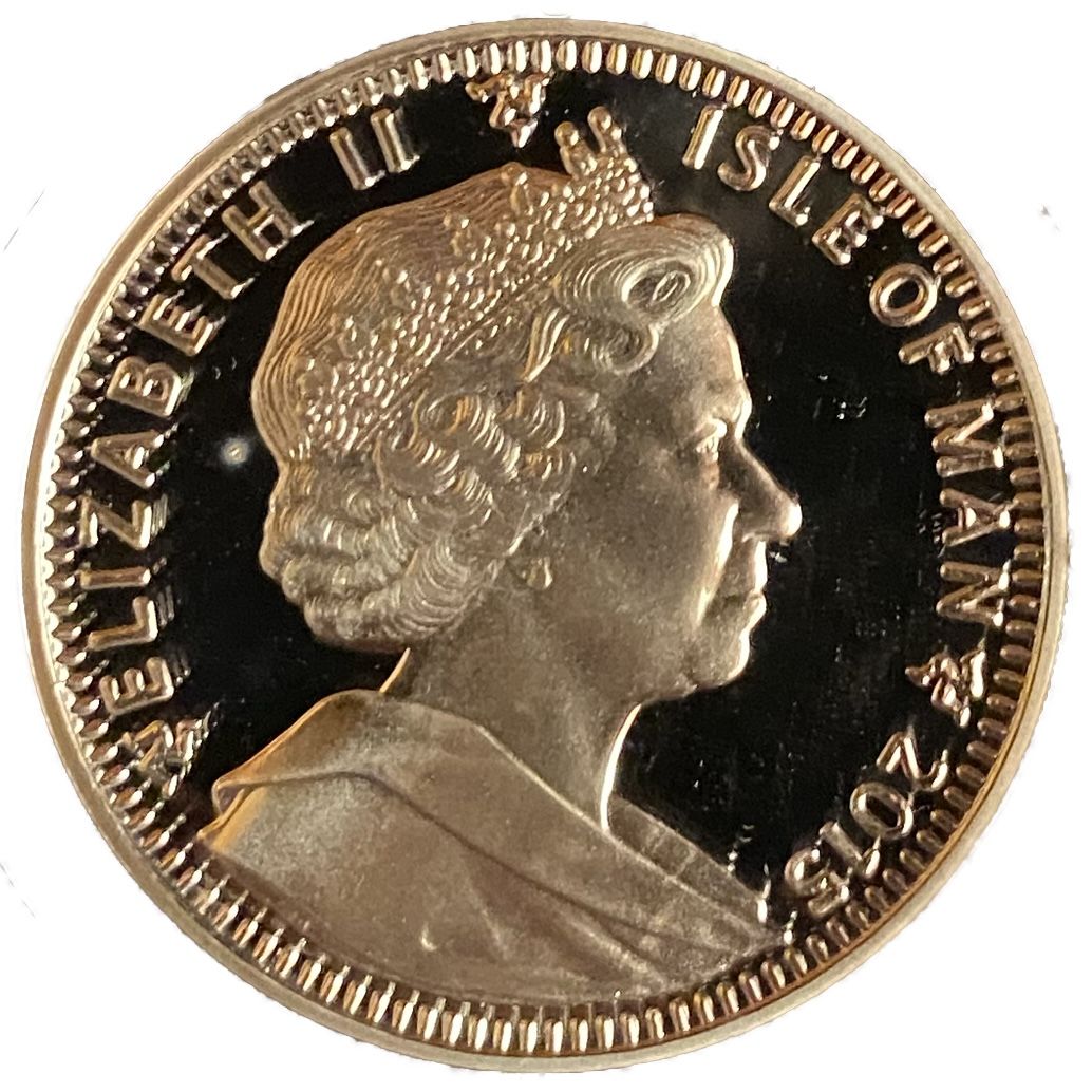 Isle of Man 1 Crown - Elizabeth II Waterloo - Napoléon; Silver Proof obverse