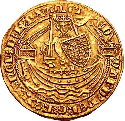 ½ Noble - Edward III Treaty period; London obverse