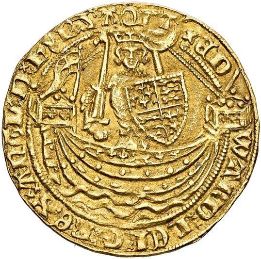 ½ Noble - Edward III Treaty period; Calais obverse