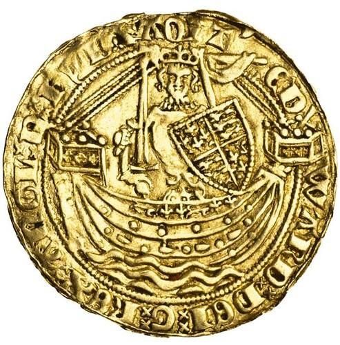 ½ Noble - Edward III Treaty period; Calais obverse