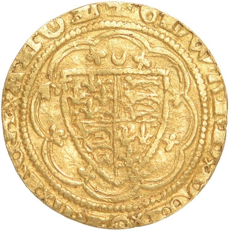 ¼ Noble - Edward III Treaty period; Calais obverse