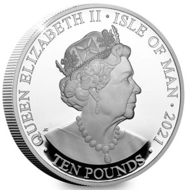 Isle of Man 10 Pounds - Elizabeth II Duke and Duchess of Cambridge 10th Wedding Anniversary obverse