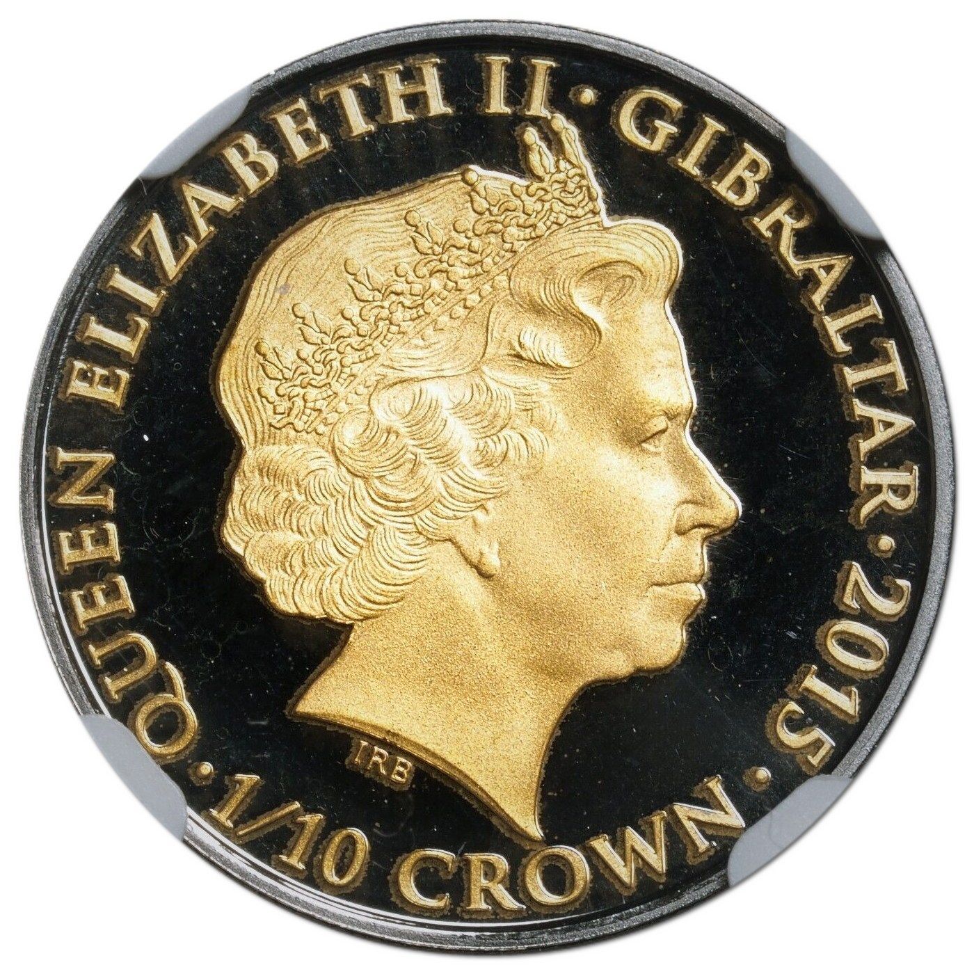 Gibraltar ⅒ Crown - Elizabeth II Penny Black Stamp obverse