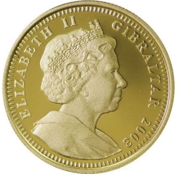 Gibraltar ⅒ Crown - Elizabeth II Peter Rabbit obverse