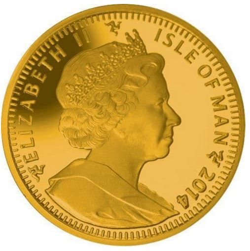 Isle of Man 1/20 Angel - Elizabeth II Archangel Michael facing left obverse