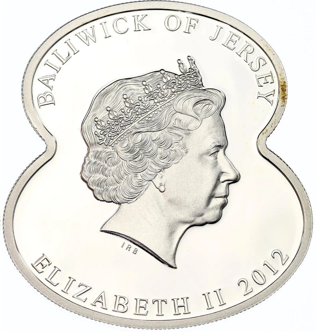 Jersey 5 Pounds - Elizabeth II Remembrance Day 2012; Poppy Shape obverse