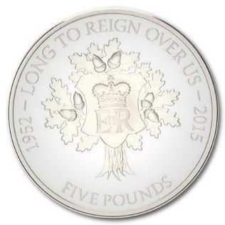 Jersey 5 Pounds - Elizabeth II Longest Reign; Silver Proof