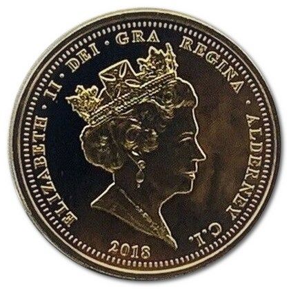 Alderney 5 Pounds - Elizabeth II Remembrance Day; Gold Plated obverse