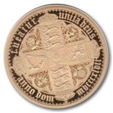 Alderney 1 Sovereign - Elizabeth II Gothic - Quartered Arms; Gold Proof