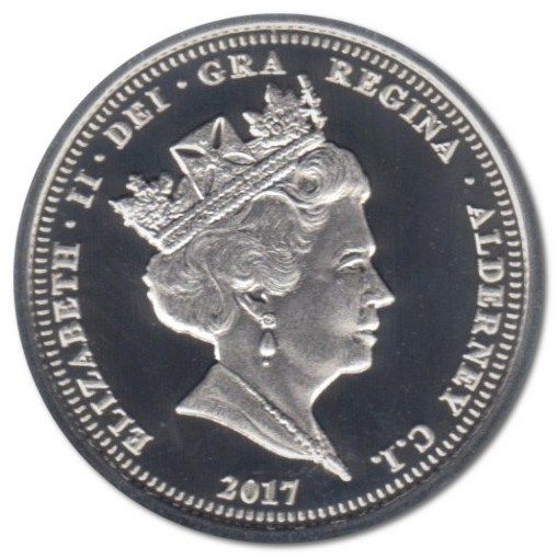 Alderney 1 Pound - Elizabeth II Platinum Wedding; Silver Proof obverse