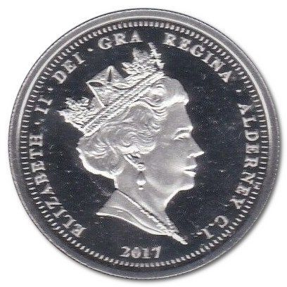 Alderney 2 Pounds - Elizabeth II Platinum Wedding; Silver Proof obverse