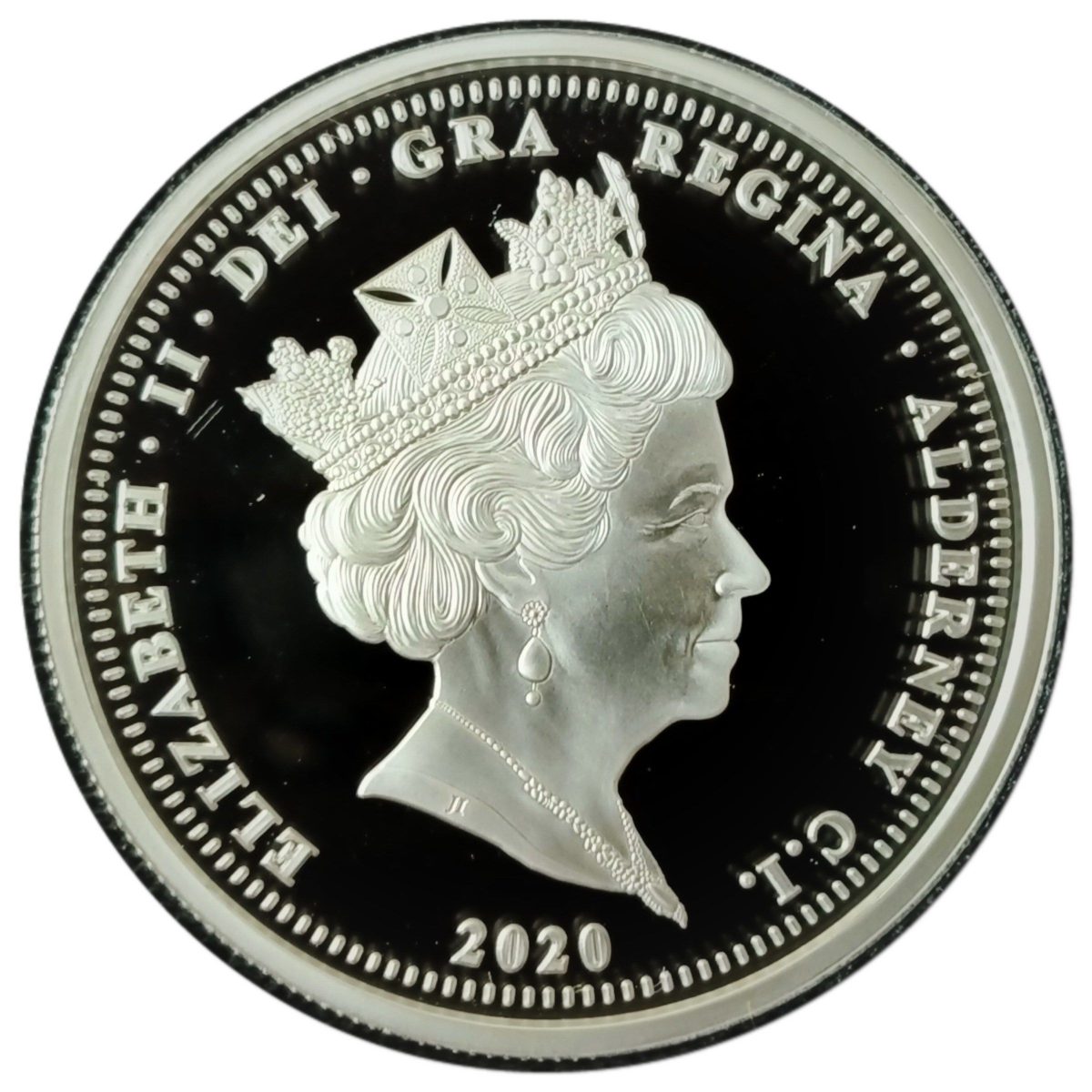 Alderney 2 Pounds - Elizabeth II Dunkirk Evacuation; Silver Proof obverse