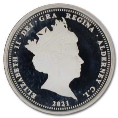 Alderney 5 Pounds - Elizabeth II RNLI; Roy Barker I; Silver Triple Thickness obverse