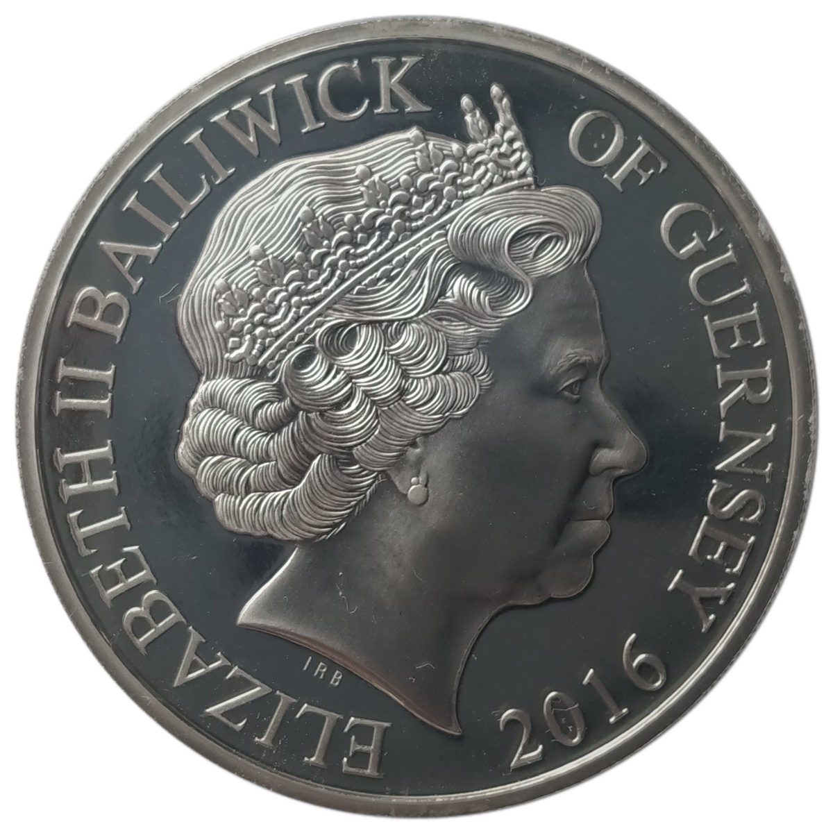 Guernsey 5 Pounds - Elizabeth II Battle of the Hastings obverse