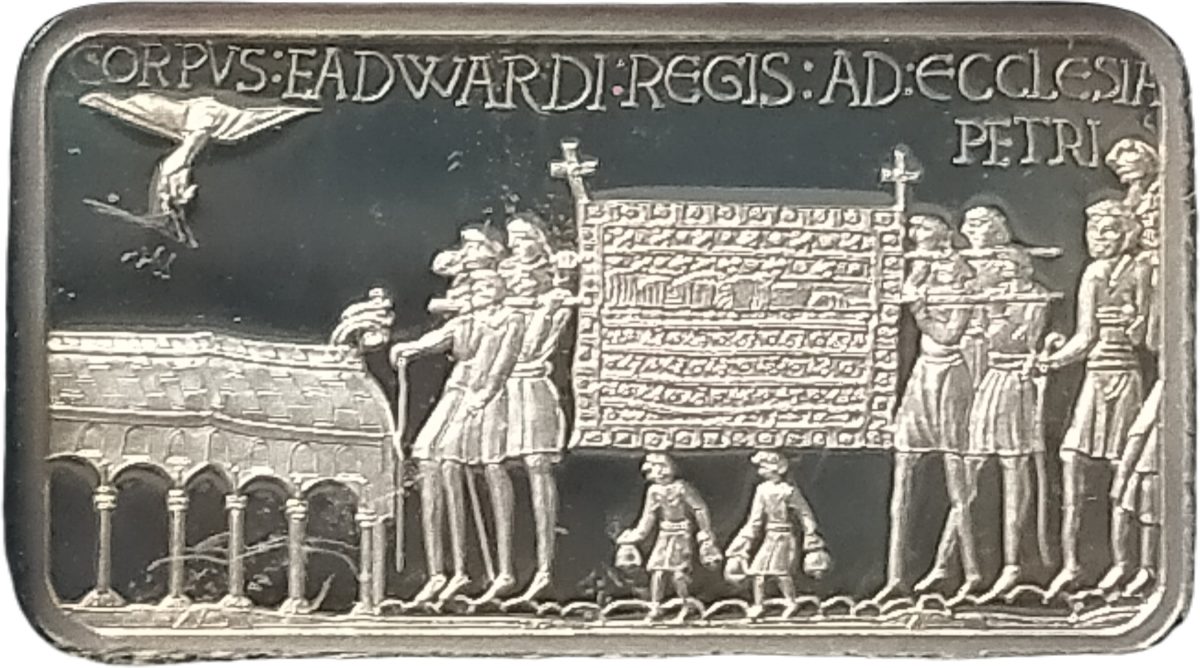 Jersey 50 Pence - Elizabeth II Bayeux Tapestry - 2 Body of King Edward is carried to Church