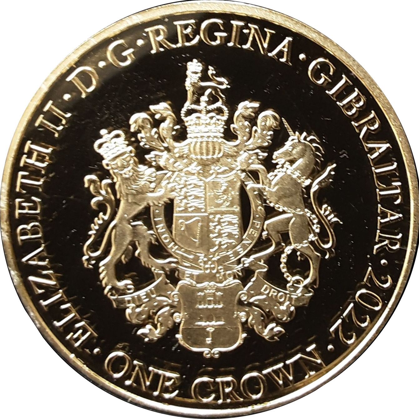 Gibraltar 1 Crown - Elizabeth II Elvis Presley; Blue Christmas obverse