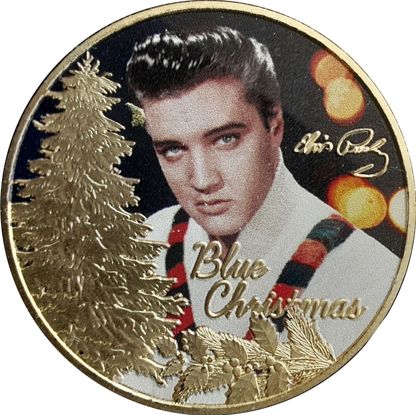 Gibraltar 1 Crown - Elizabeth II Elvis Presley; Blue Christmas