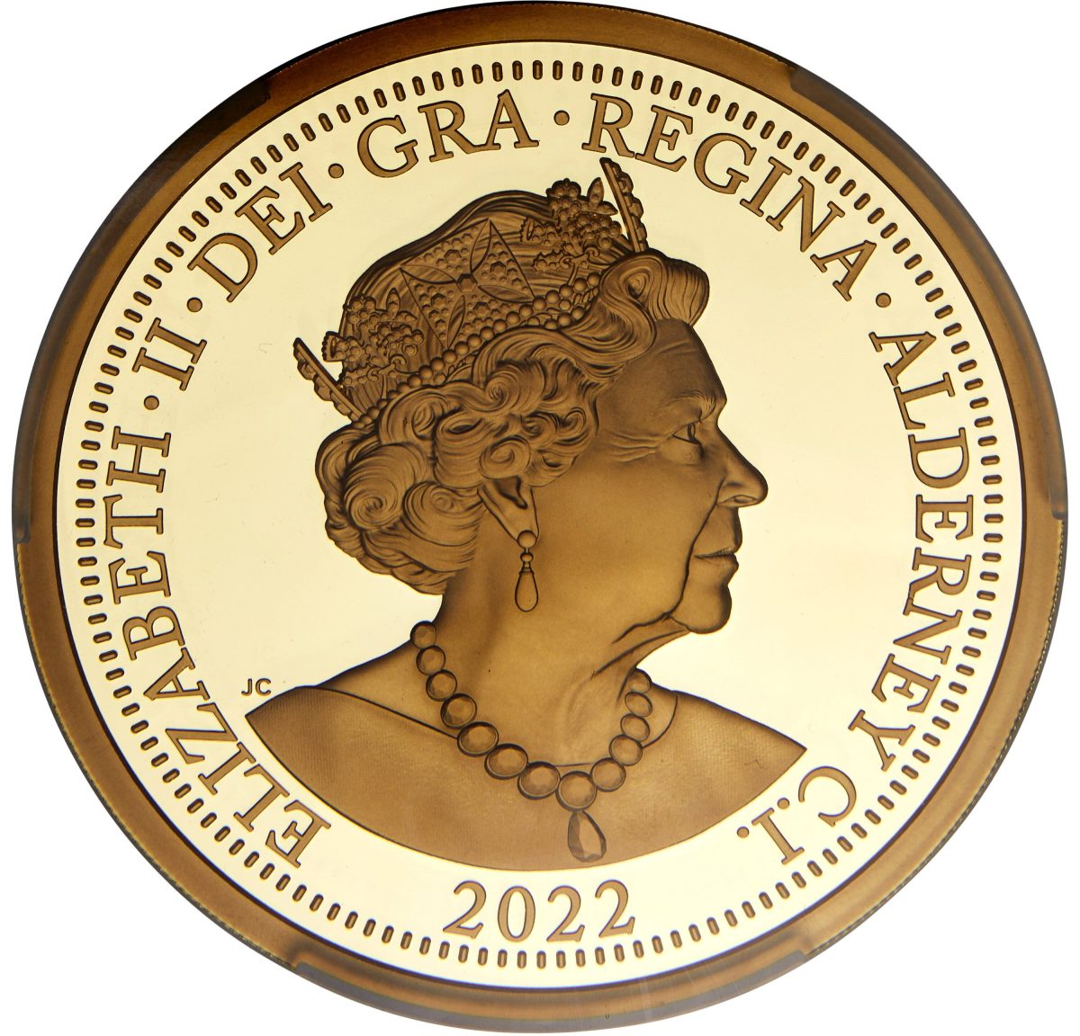 Alderney 1000 Pounds - Elizabeth II Platinum Jubilee - Four Graces obverse