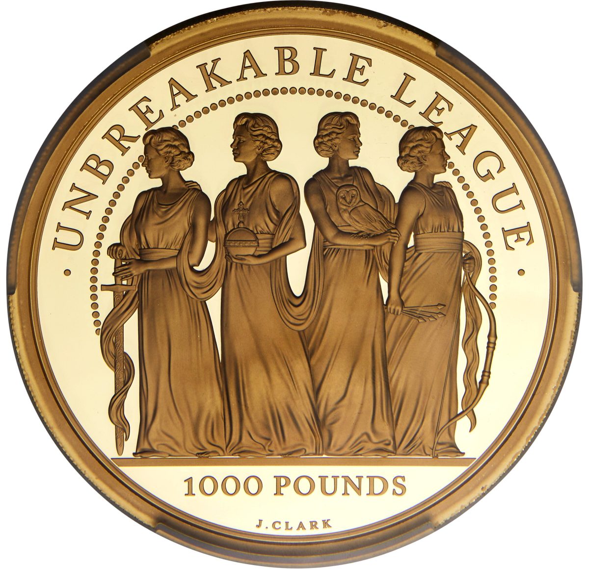 Alderney 1000 Pounds - Elizabeth II Platinum Jubilee - Four Graces