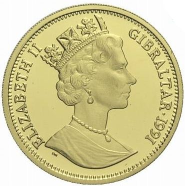 Gibraltar ½ Royal - Elizabeth II Corgi obverse